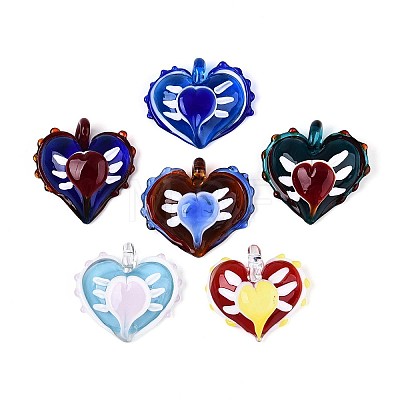 Handmade Lampwork Pendants LAMP-T024-02M-1