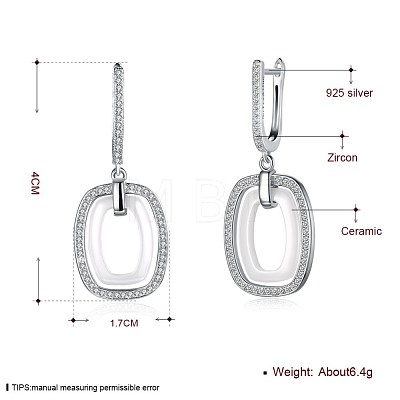 Trendy 925 Sterling Silver Hoop Earrings EJEW-BB20943-B-1