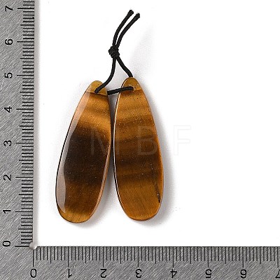 2Pcs Natural Tiger Eye Pendants G-A228-03D-1