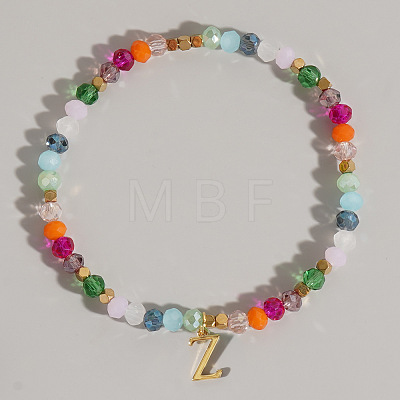 Brass Initial Charm Bracelets KC4213-26-1