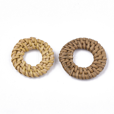 Handmade Reed Cane/Rattan Woven Linking Rings X-WOVE-T006-155B-1