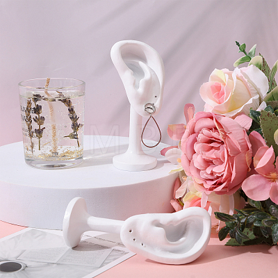 2Pcs Resin Imitation Ear Jewelry Display Stands ODIS-FG0001-89A-1