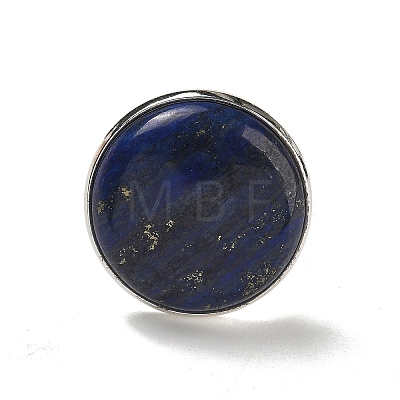 Natural Lapis Lazuli Round Adjustable Rings RJEW-K371-09S-25-1