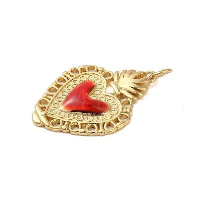 Rack Plating Brass Enamel Pendants KK-S372-01G-02-1