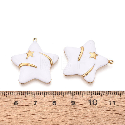304 Stainless Steel & Enamel Pendants STAS-T073-61A-G-1