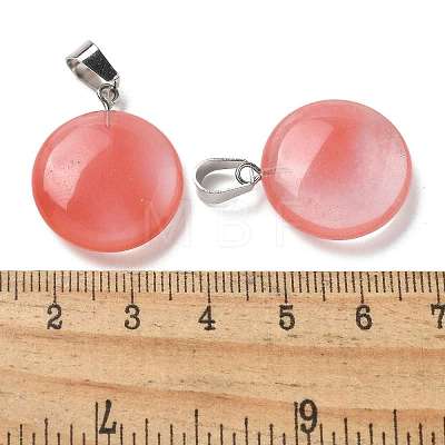 Cherry Quartz Glass Pendants G-B127-14P-03-1