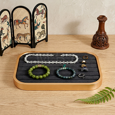 7-Slot Iron with Microfiber Ring Organizer Display Trays ODIS-WH0086-245-1