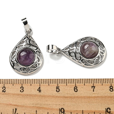 Natural Amethyst Pendants G-Q158-05P-12-1