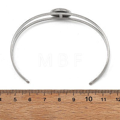 Non-Tarnish 304 Stainless Steel & Natural Paua Shell Cuff Bangles for Women BJEW-JB14122-01-1