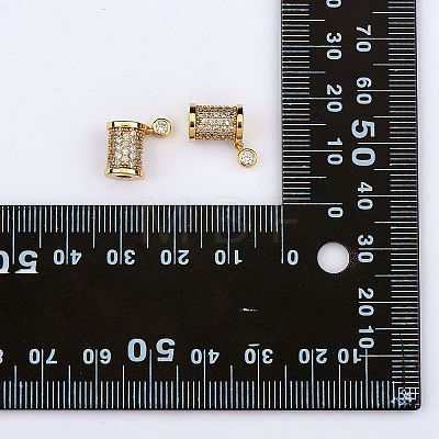5Pcs Rack Plating Brass Micro Pave Cubic Zirconia Beads KK-SZ0006-18-1