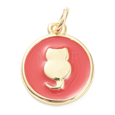 Brass Enamel Pendants ZIRC-J041-02D-1