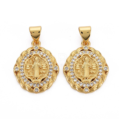 Brass Micro Pave Cubic Zirconia Pendants KK-Q252-053-NF-1