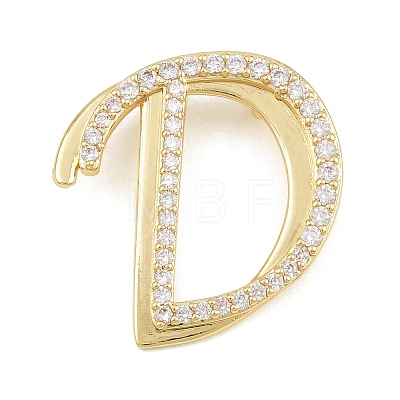 Brass Micro Pave Clear Cubic Zirconia Pendants CU-CBA8481-01G-D-1