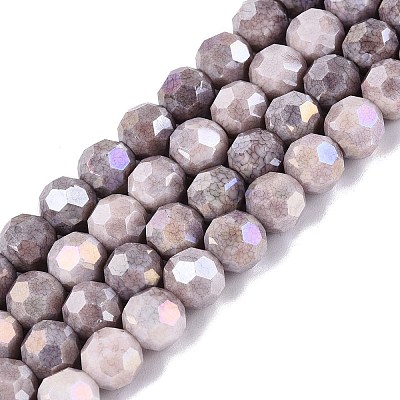 Anti-Tarnish Electroplate Glass Beads Strands EGLA-ZX010-8mm-01-1