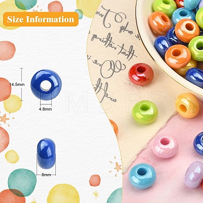 Opaque Acrylic European Beads FIND-CJC0003-66-1