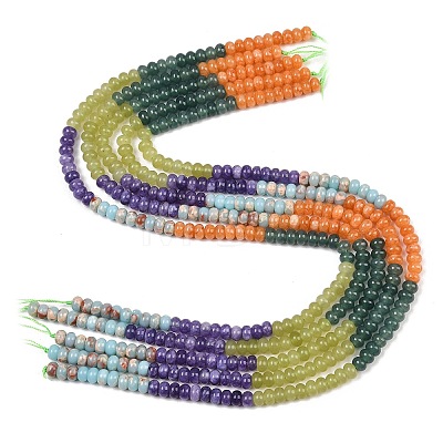 Dyed Natural White Jade & Synthetic Shoushan Stone Beads Strands G-Z135-C12-1