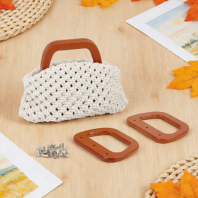 4Pcs Trapezoid Wood Bag Handles PURS-PH0036-77-1
