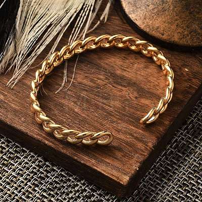 Brass Cuff Bangles BJEW-F482-06G-1