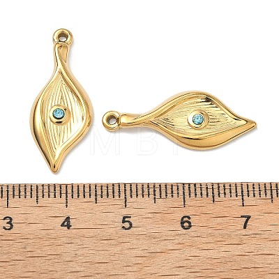 304 Stainless Steel Rhinestone Pendants STAS-L308-10G-1