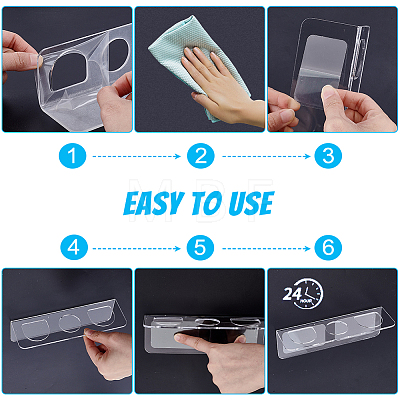 3-Slot Multi-Purpose Acrylic Comb Organizer Wall-Mounted Bathroom Storage Shelf ODIS-WH0030-334A-1