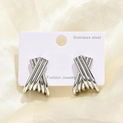 304 Stainless Steel Stud Earrings EJEW-M073-02P-1