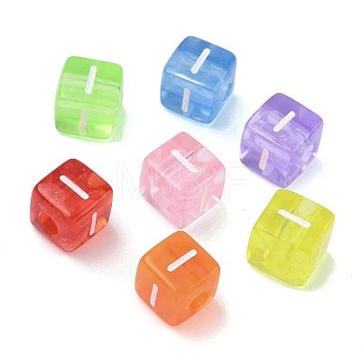 Spray Painted Transparent Acrylic Beads MACR-K365-07I-1