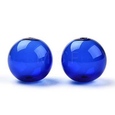 Transparent Blow High Borosilicate Glass Globe Beads GLAA-T003-09F-1