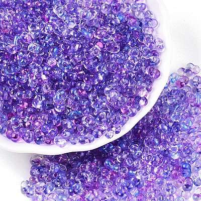 Spray Painted Glass Seed Beads SEED-T007-08F-1