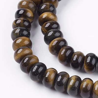 Natural Gemstone Tiger Eye Stone Rondelle Beads Strands G-S105-8mm-20-1