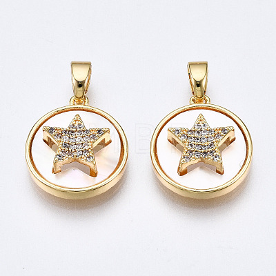 Brass Micro Pave Clear Cubic Zirconia Charms KK-Q277-011-NF-1