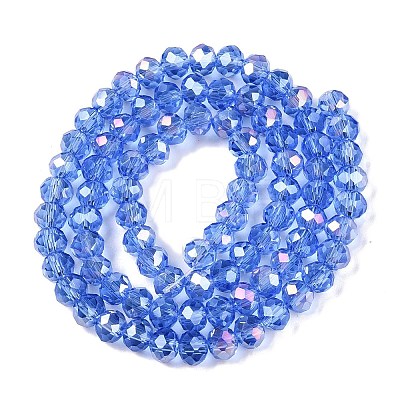 Electroplate Glass Beads Strands X-EGLA-A044-T6mm-B14-1