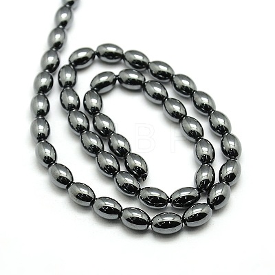 Non-magnetic Synthetic Hematite Oval Beads Strands X-G-F161-32B-1