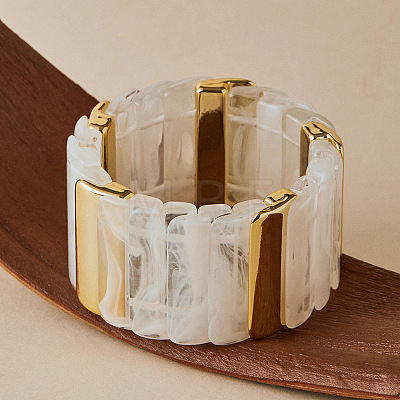 Boho Acrylic Tile Stretch Bracelets WG79D38-01-1