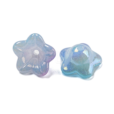 UV Plating Iridescent Acrylic Bead Caps OACR-C021-08B-1