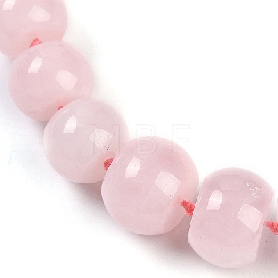 Natural Rose Quartz Rondelle Graduated Beaded Necklaces for Women Men NJEW-K388-02M-1