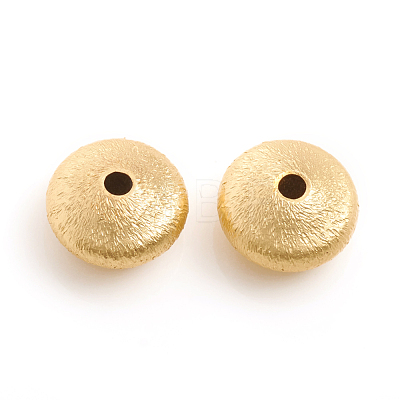Matte Style Brass Textured Beads X-KK-L155-10B-1
