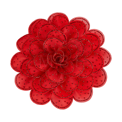 Polyester Flower Brooches JEWB-WH0020-130B-1