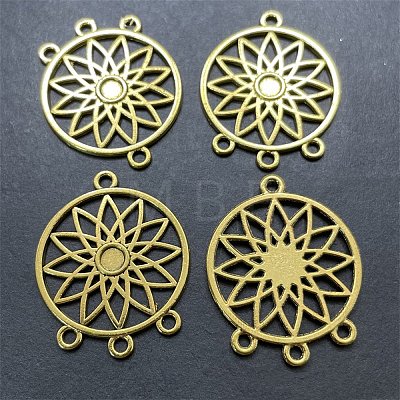 10Pcs Tibetan Style Zinc Alloy Hollow Chandelier Component Links FIND-WH0366-360D-1