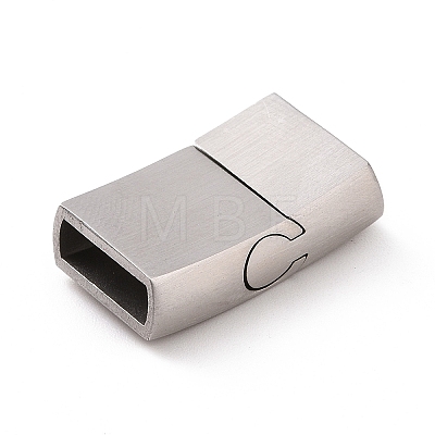 Tarnish Resistant 304 Stainless Steel Rectangle Magnetic Clasps with Glue-in Ends X-STAS-E089-42P-A-1