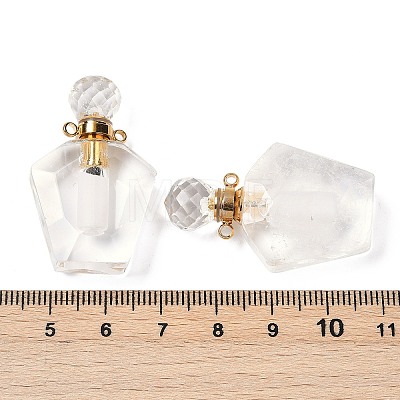 Natural Quartz Crystal Openable Perfume Bottle Rock Crystal Pendants G-I381-02G-07-1