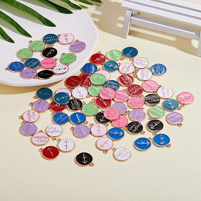 72Pcs 9 Colors Alloy Enamel Pendants ENAM-SZ0001-79A-05-1