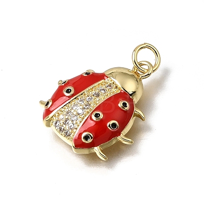 Brass Micro Pave Cubic Zirconia Pendants KK-C262-28G-1