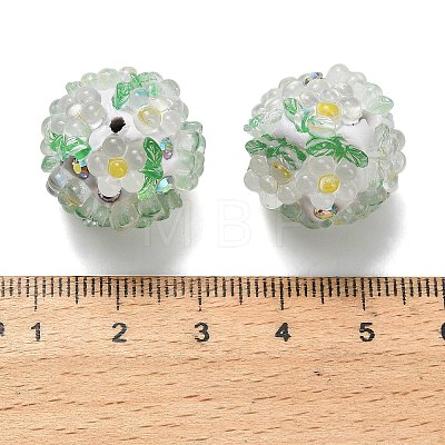 Polymer Clay Rhinestone Beads with Resin X-RESI-Z045-06-1