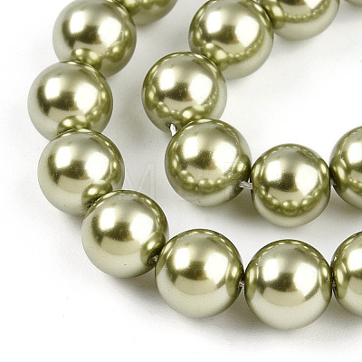 Baking Painted Pearlized Glass Pearl Bead Strands HY-N002-8mm-A07-1