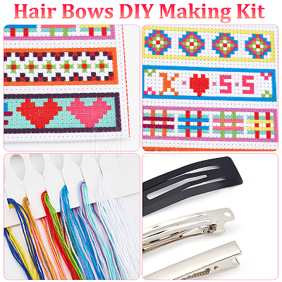 DIY Hair Clips Cross-Stitch Making Kits DIY-WH0304-312-1