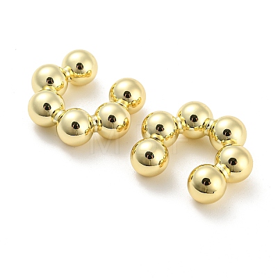 Brass Round Beaded Cuff Earrings EJEW-I300-03C-1