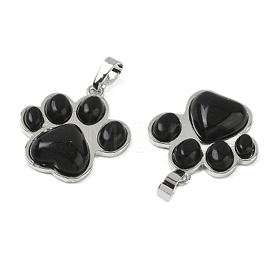 Natural Obsidian Pendants X-G-B194-02P-07-1
