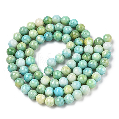 Opaque Crackle Glass Round Beads Strands GLAA-T031-10mm-01R-1