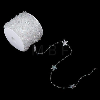 Iridescent Acrylic Starfish Beaded Trim DIY-WH0671-519-1