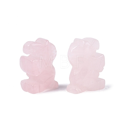 Natural Rose Quartz Horse Figurine DJEW-N005-01C-1